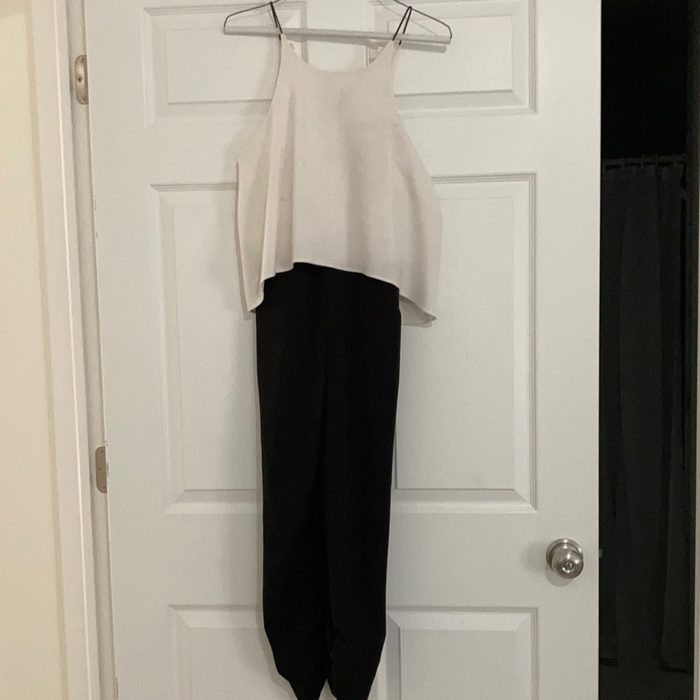 Black and white jump suit